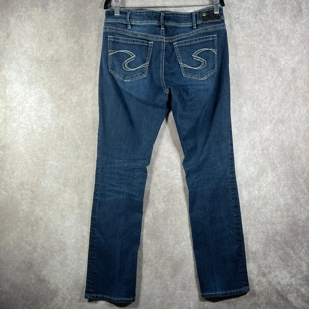 Silver Jeans Co. Suki Straight Jeans Womens Size 32 Blue Dark Wash Denim‎ Casual
